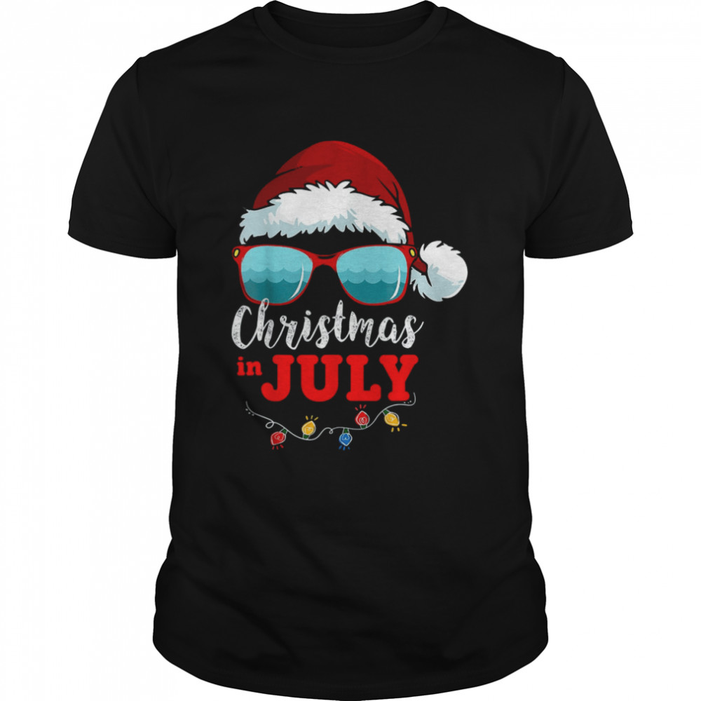 Christmas in July Santa Hat Sunglasses shirt Classic Men's T-shirt