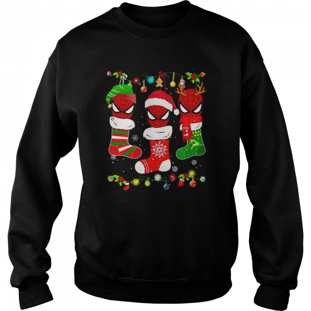 Marvel Spider-man Christmas Lights Holiday T- Unisex Sweatshirt