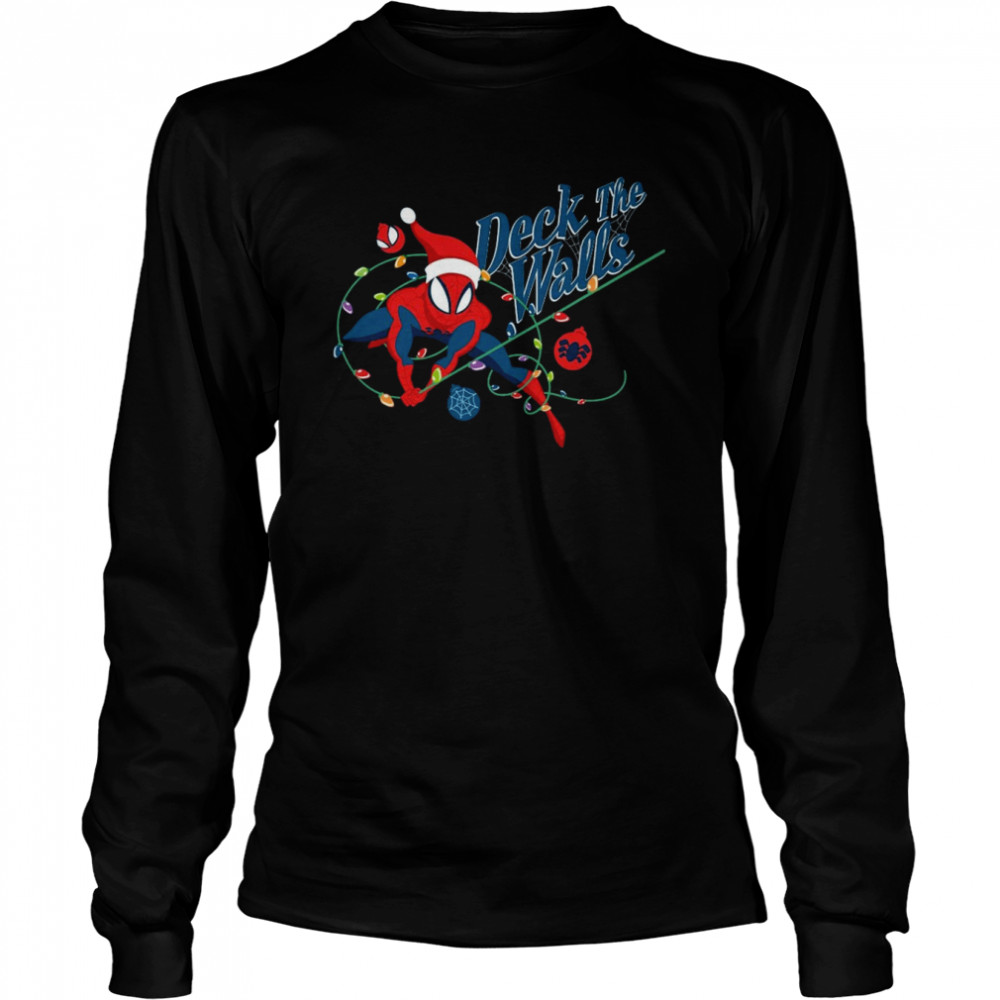 Marvel Spider-Man Deck The Walls Holiday Xmas T- Long Sleeved T-shirt