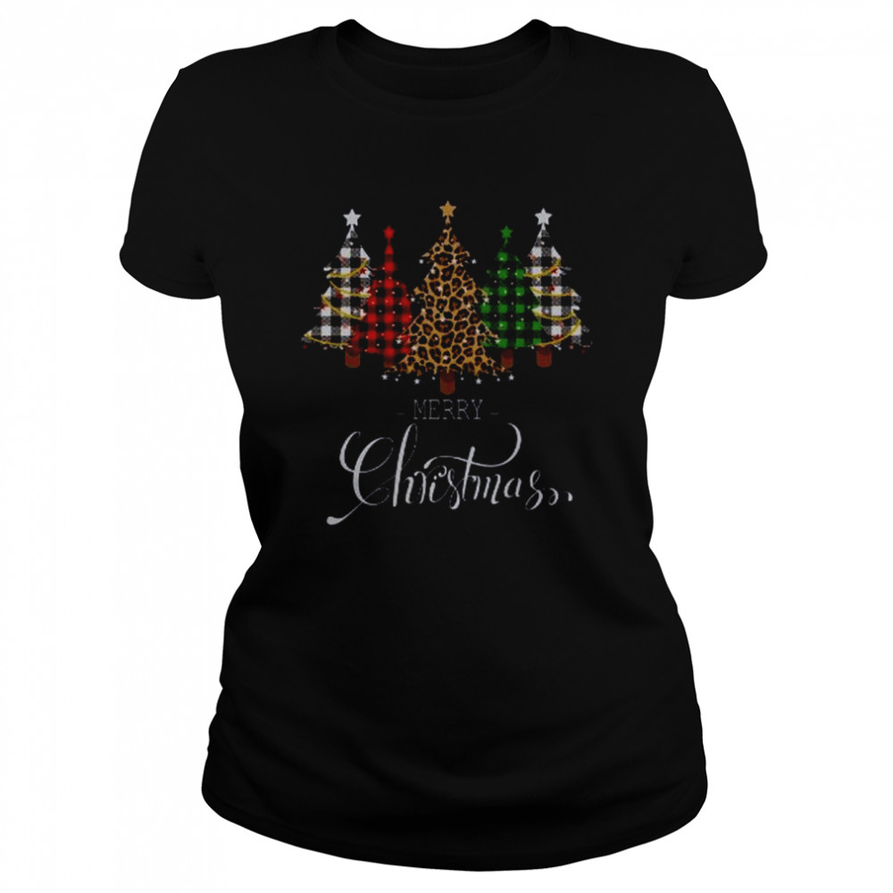 Merry Christmas Leopard Print shirt Classic Women's T-shirt