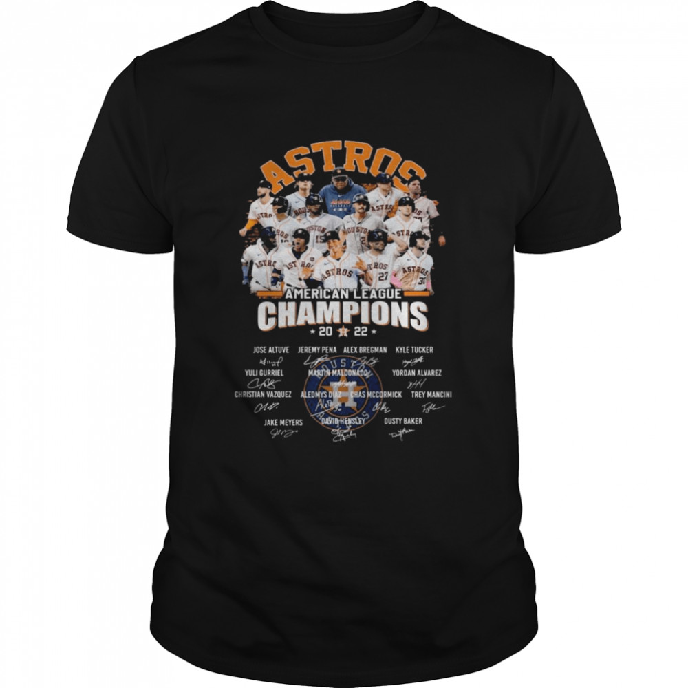 MLB Team Houston Astros American League Champions 2022 Signatures shirt Classic Men's T-shirt