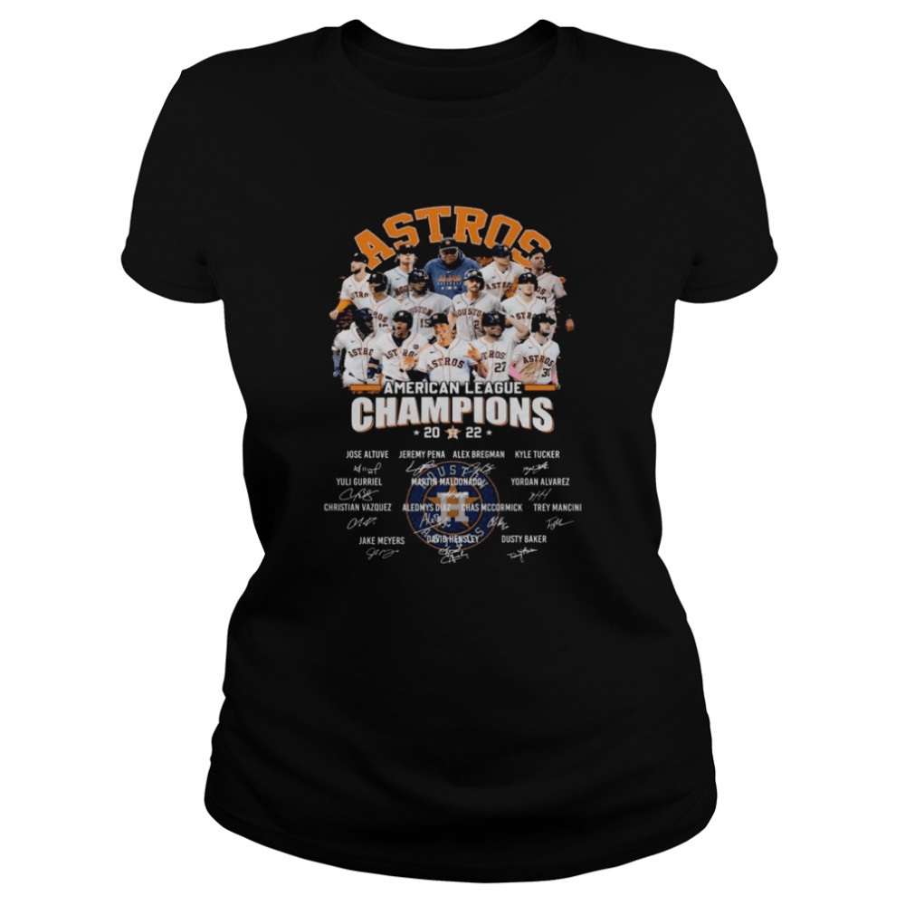 MLB Team Houston Astros American League Champions 2022 Signatures shirt Classic Women's T-shirt