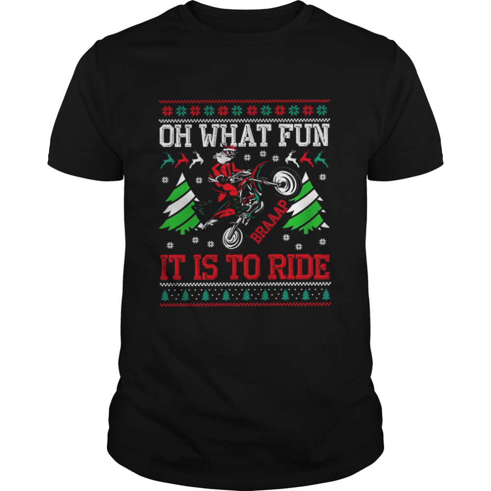 Red Braaap Dirt Bike Ugly Christmas Motocross shirt Classic Men's T-shirt