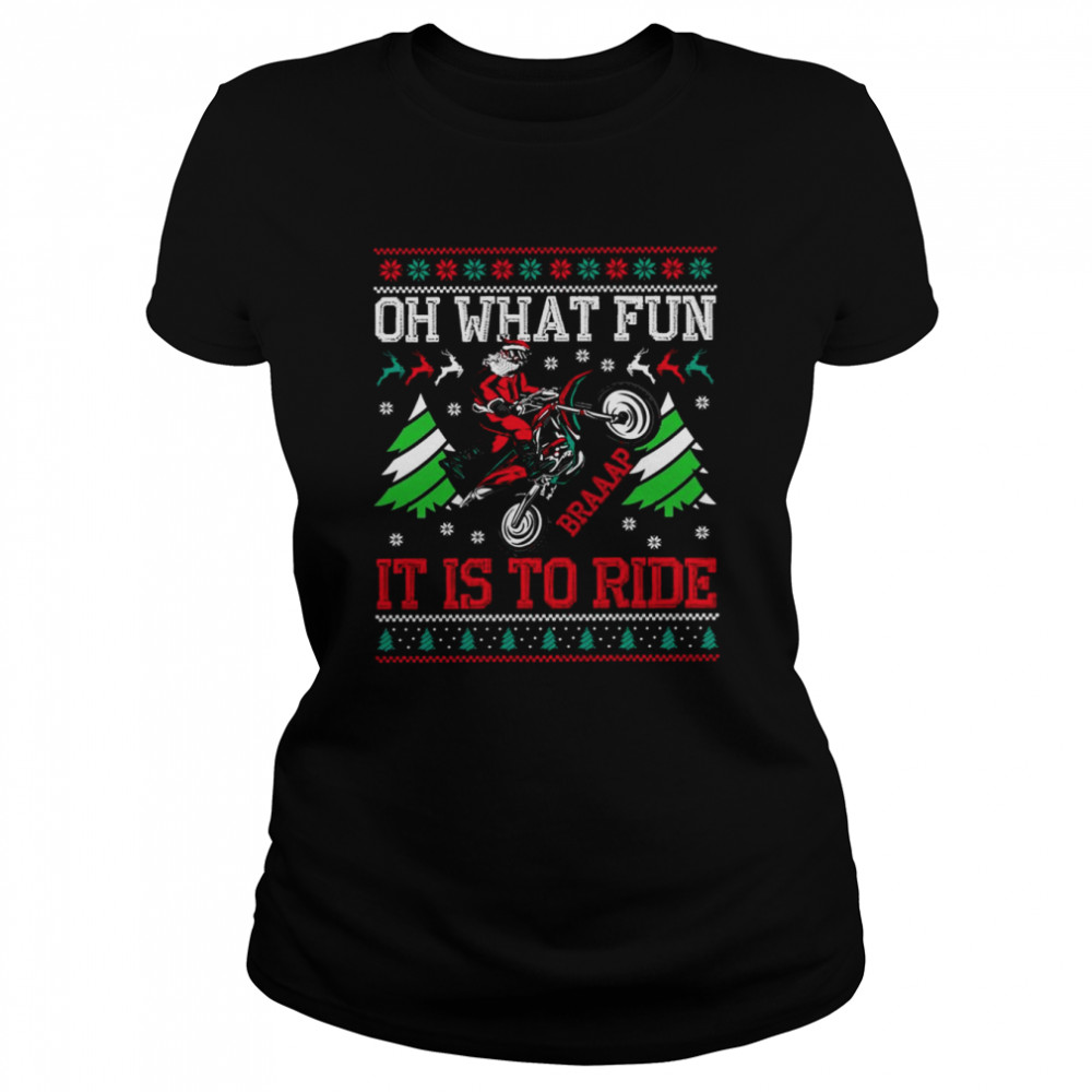 Red Braaap Dirt Bike Ugly Christmas Motocross shirt Classic Women's T-shirt