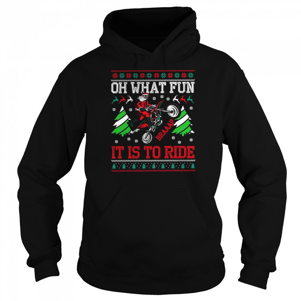 red braaap dirt bike ugly christmas motocross shirt unisex hoodie