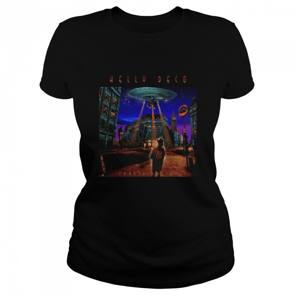 singled out the kelly deco constellation bands automat girl classic womens t shirt