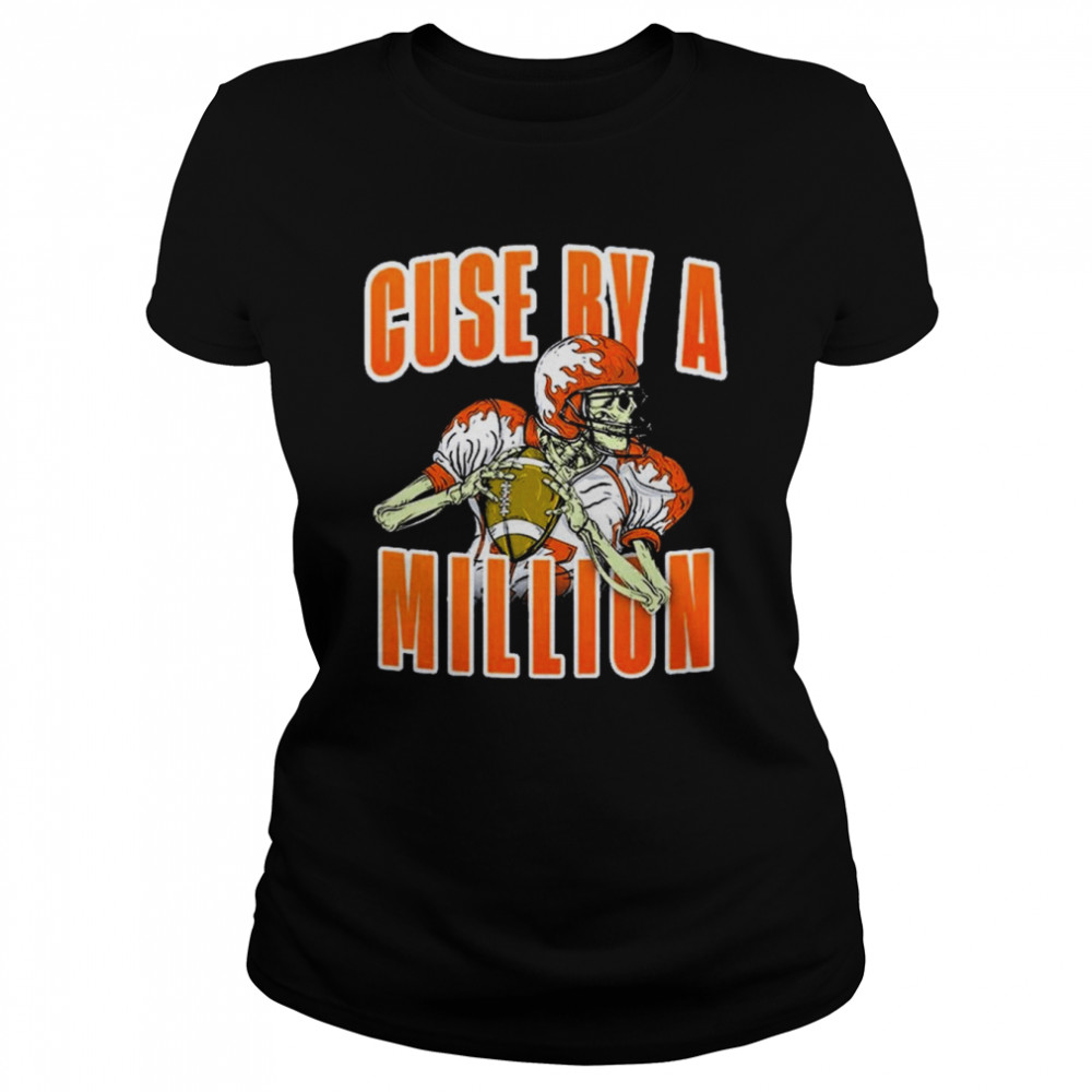 skeleton cuse by a million football shirt classic womens t shirt