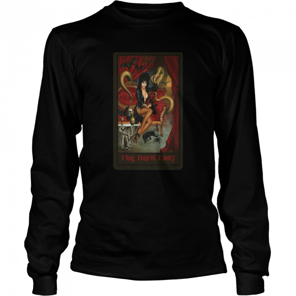The Dark Lady Elvira Mistress Of The Dark Tarot Card  shirt Long Sleeved T-shirt