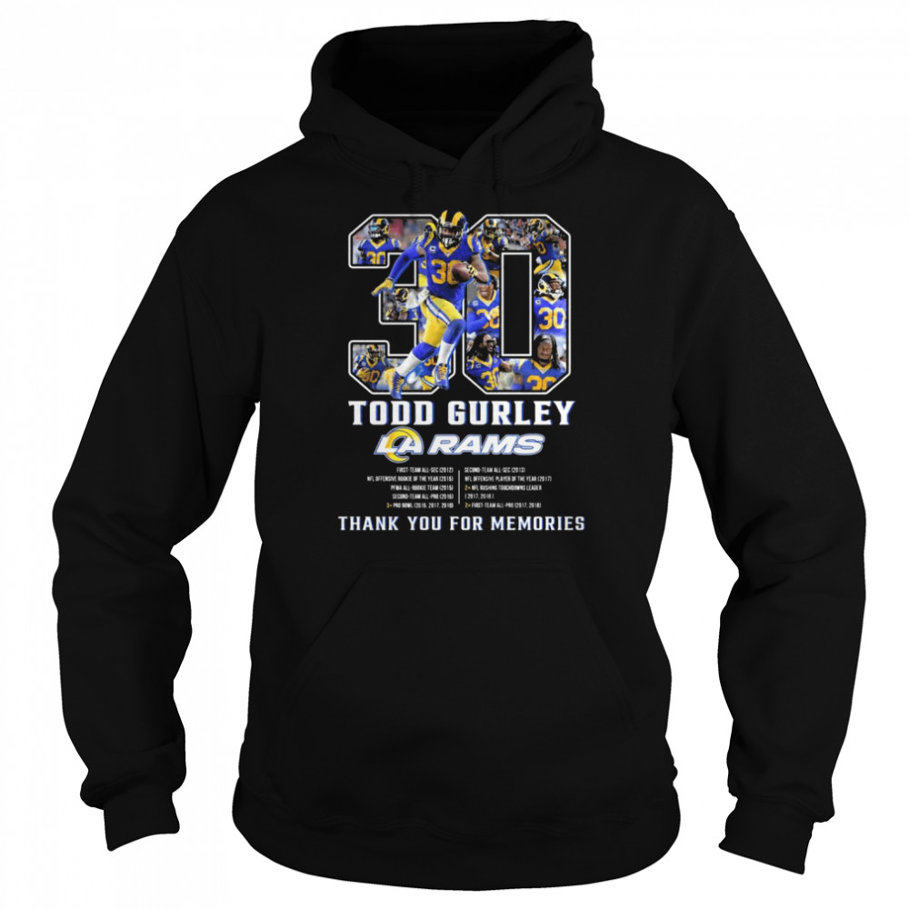 Todd Gurley Los Angeles Rams Thank You For The Memories Signature shirt Unisex Hoodie