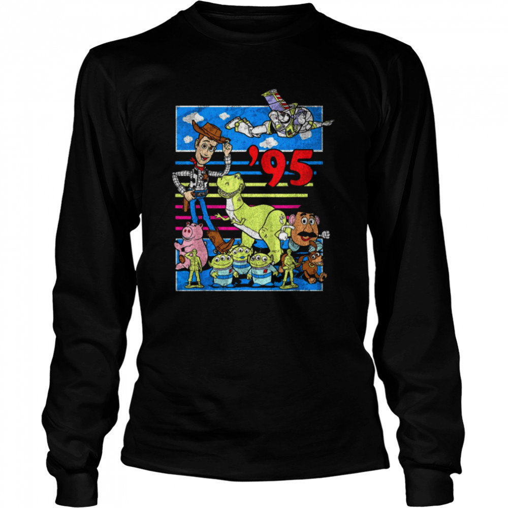 toy story 95 retro colorful toy story characters toy story disney shirt long sleeved t shirt