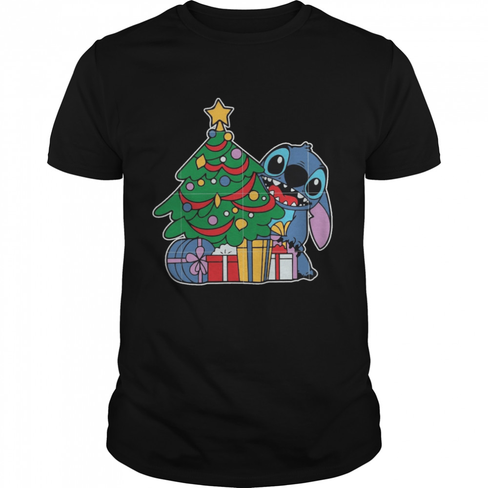 Tree Tree Santa Hat Present Holiday Stitch Christmas shirt Classic Men's T-shirt