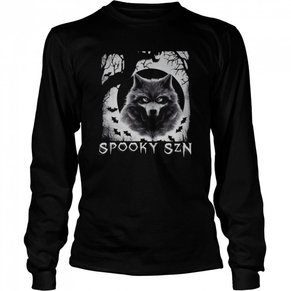 werewolf spooky bats comfy halloween shirt long sleeved t shirt