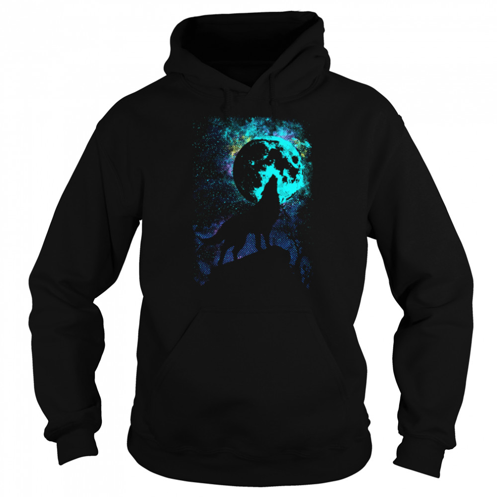 wolf howling at the moon shirt unisex hoodie