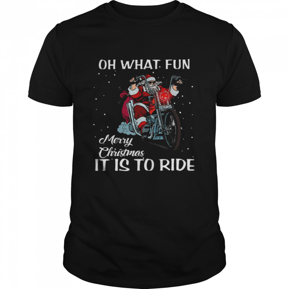 Xmas Holiday Biker Santa Motorcycle Merry Christmas shirt Classic Men's T-shirt