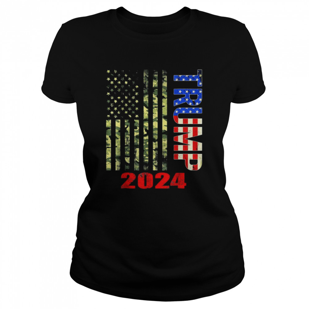 American Flag Design Trump 2024 Trump’s rally For supporters Tee  Classic Women's T-shirt