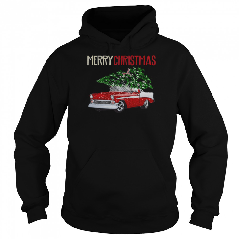 christmas classic car unisex hoodie
