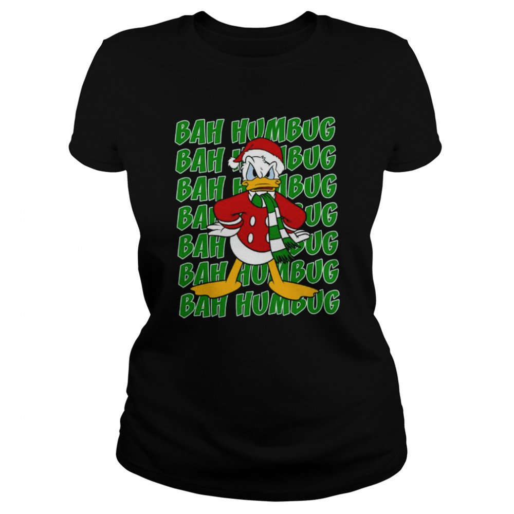 Disney Donald Duck Bah Humbug Christmas Text Stack T- Classic Women's T-shirt