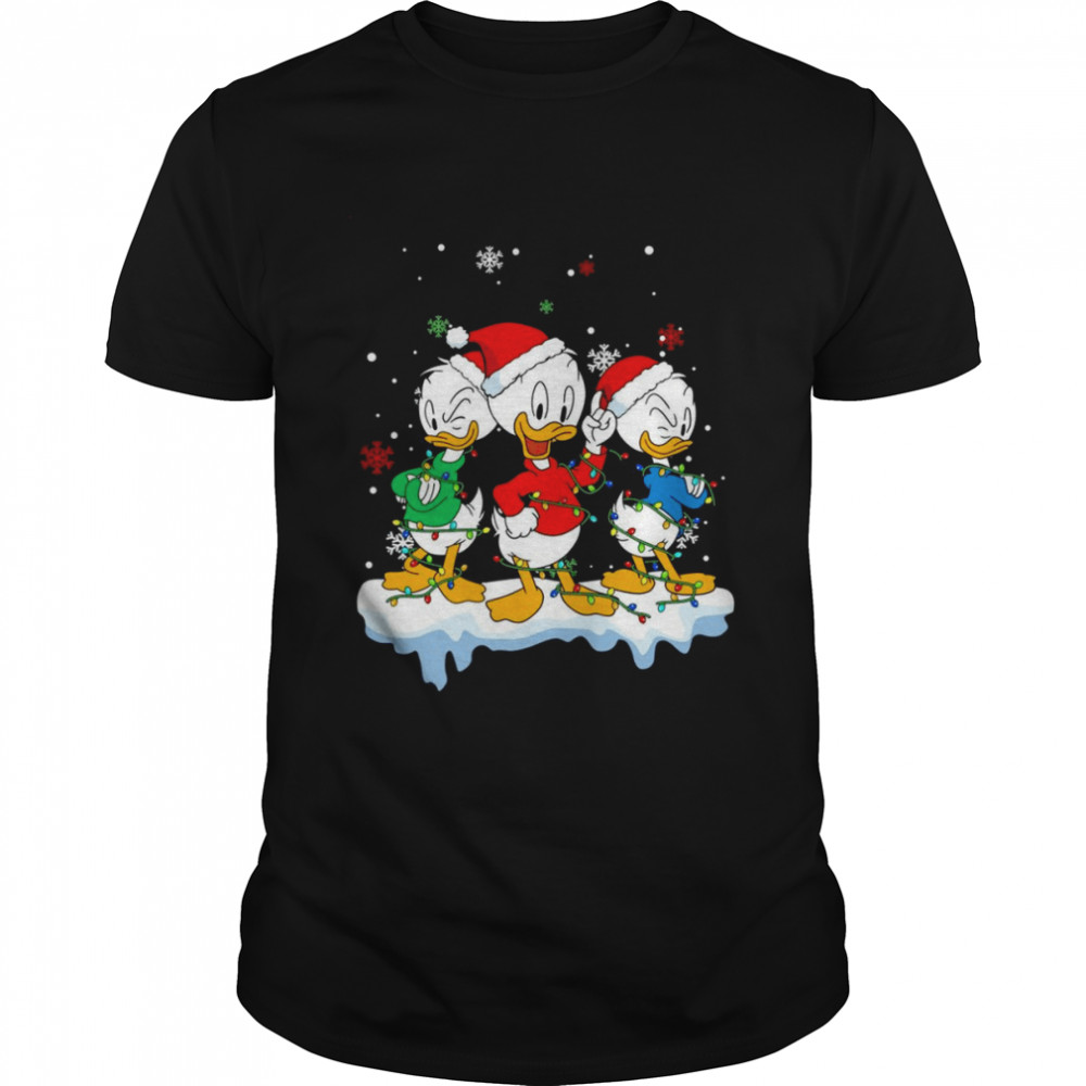 Disney Ducktales Huey Dewey and Louie Christmas Lights  Classic Men's T-shirt