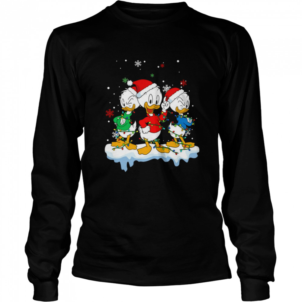 Disney Ducktales Huey Dewey and Louie Christmas Lights  Long Sleeved T-shirt