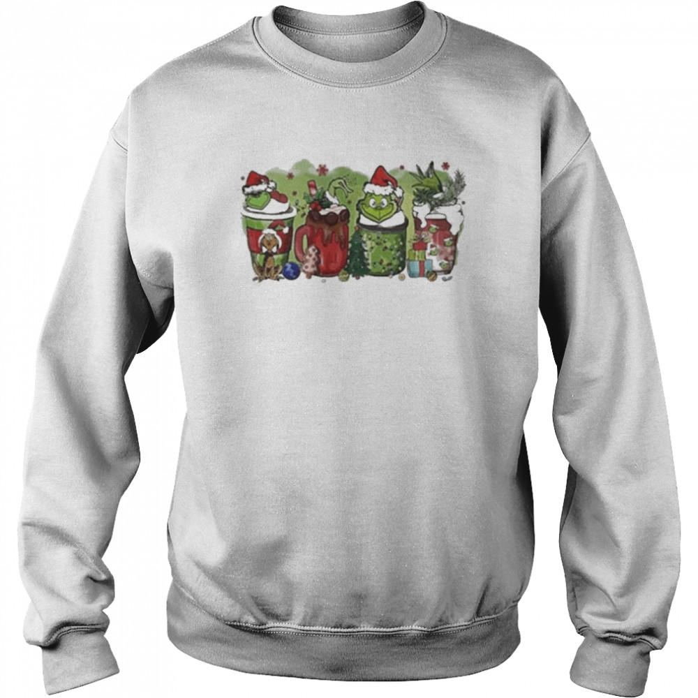 Grinch Coffee Merry Latte Ugly Christmas  Unisex Sweatshirt
