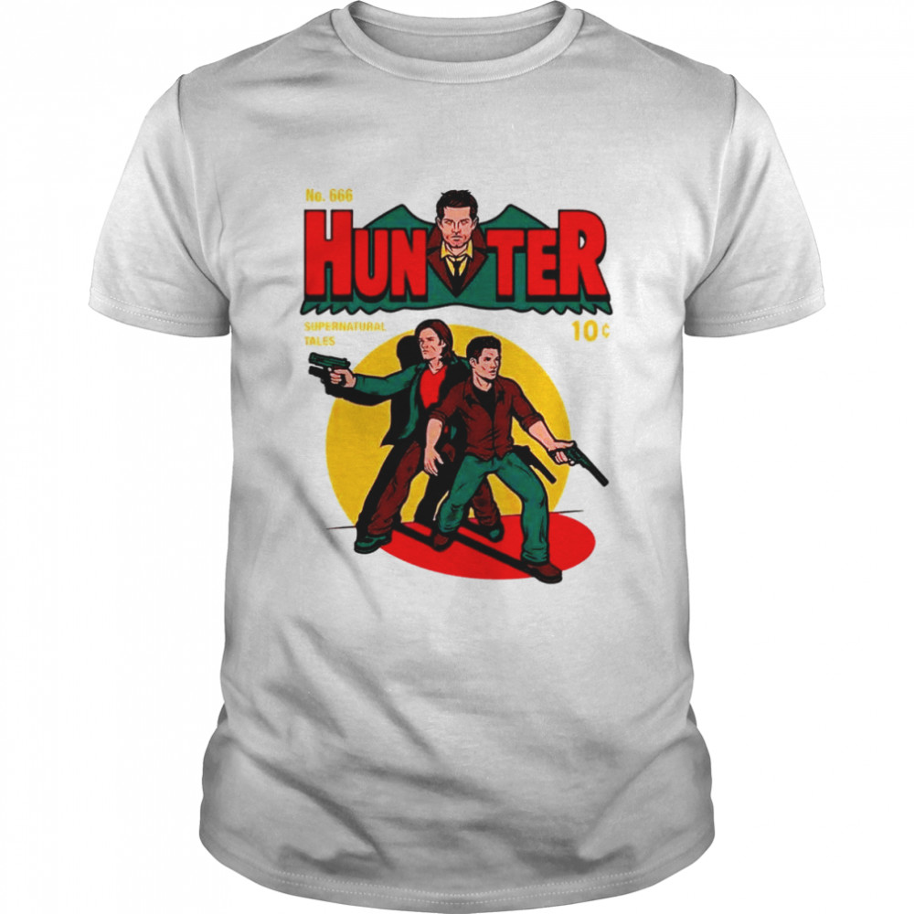 Hunter Comic Cartoon Supernatural 10c Vintage Parody Retro shirt Classic Men's T-shirt