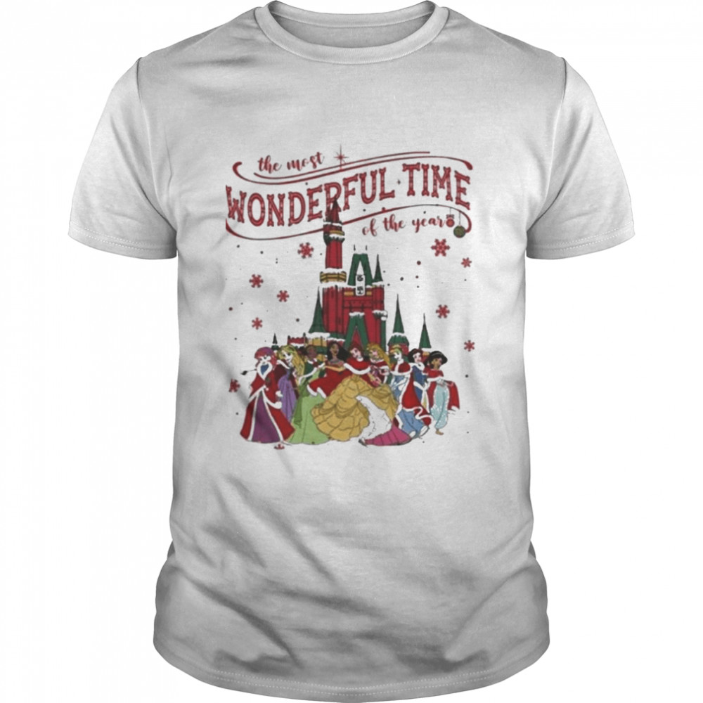 It’s The Most Wonderful Time Of The Years Disney Princess Characters Christmas  Classic Men's T-shirt