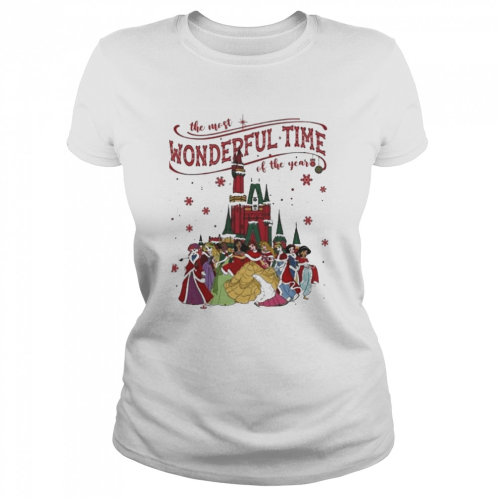 its the most wonderful time of the years disney princess characters christmas classic womens t shirt