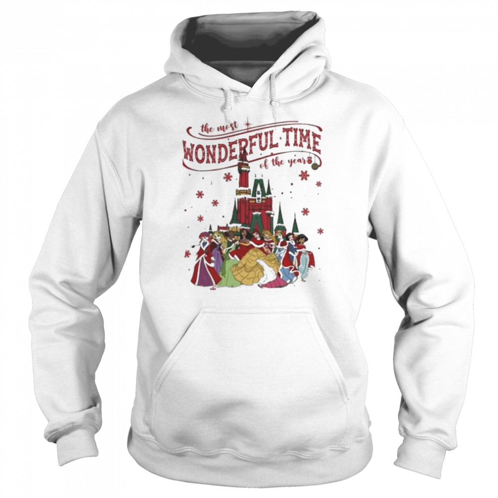 its the most wonderful time of the years disney princess characters christmas unisex hoodie