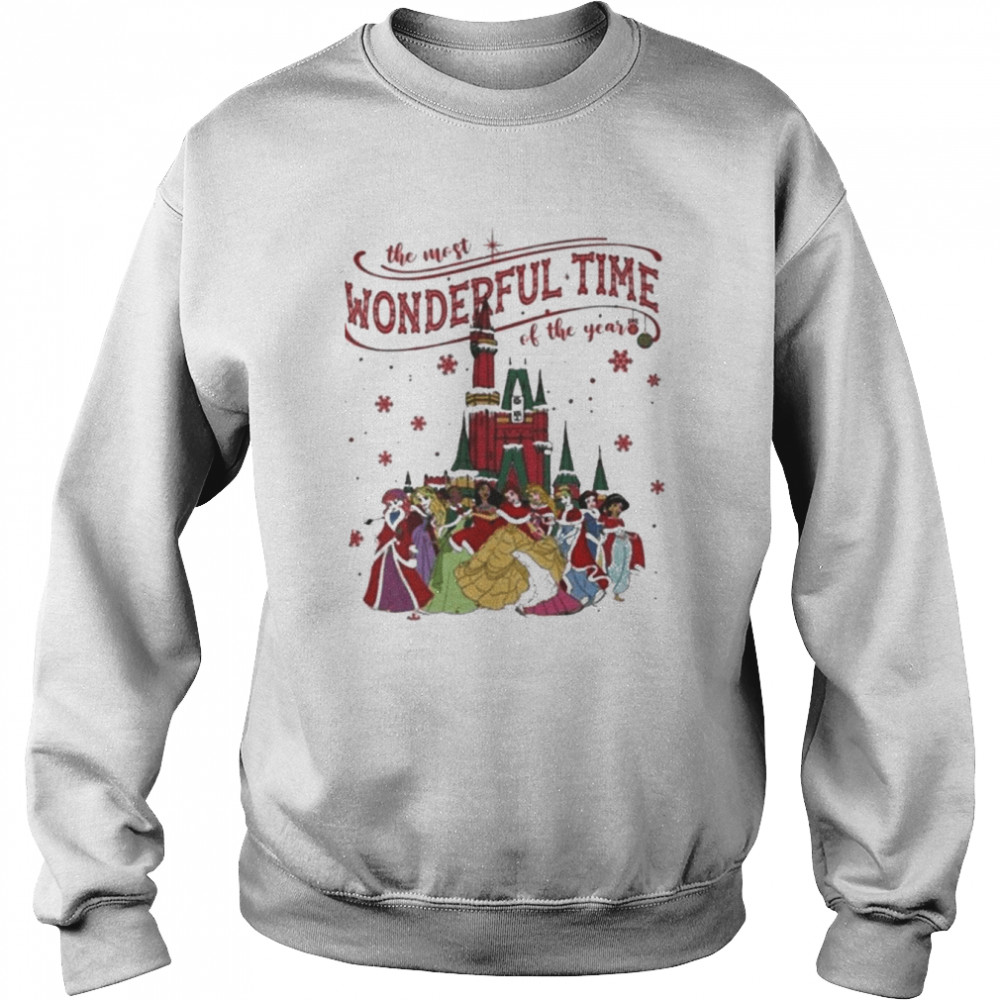 its the most wonderful time of the years disney princess characters christmas unisex sweatshirt