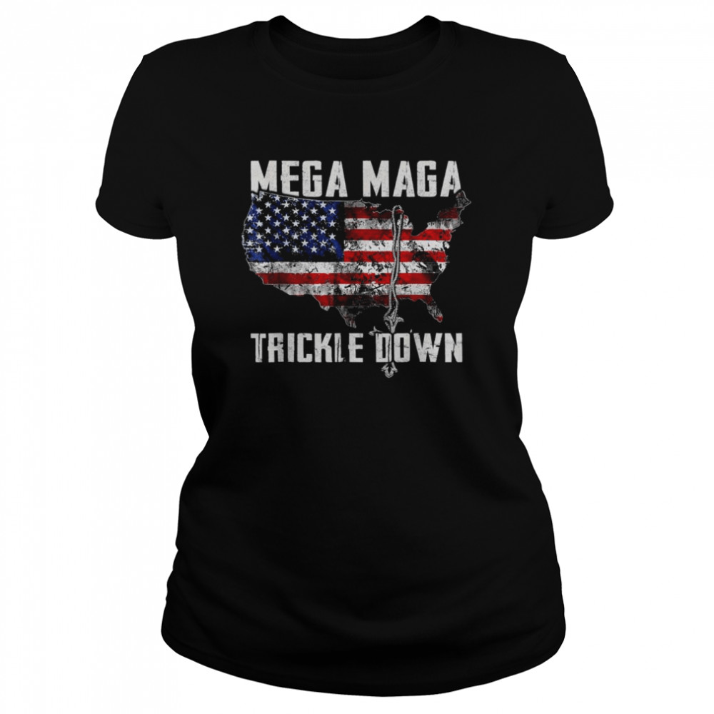 Mega MAGA Trickle Down Biden Vintage American US Flag shirt Classic Women's T-shirt