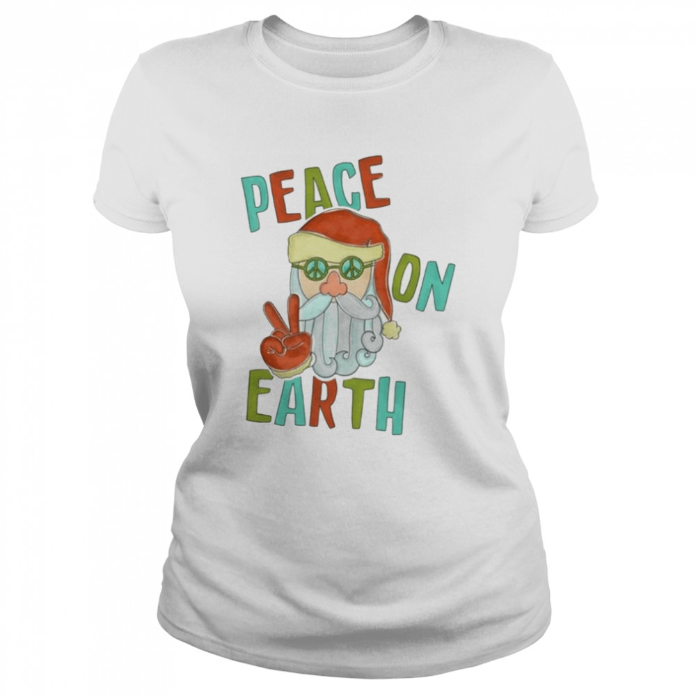 peace santa christmas classic womens t shirt