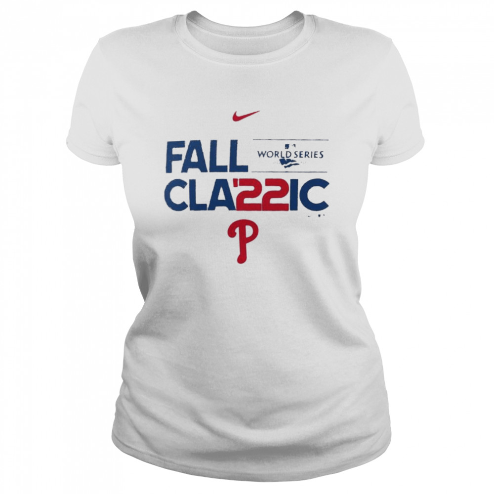 philadelphia phillies 2022 national league champions fall cla22ic world series classic womens t shirt