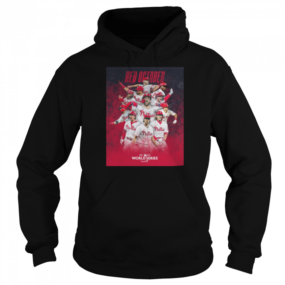 philadelphia phillies red october 2022 world series shirt unisex hoodie