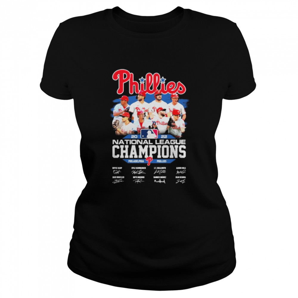 Philadelphia Phillies team 2022 National League Champions signatures shirt Classic Women's T-shirt
