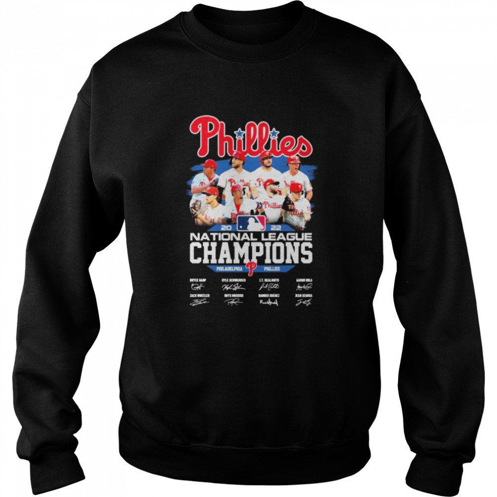 philadelphia phillies team 2022 national league champions signatures shirt unisex sweatshirt