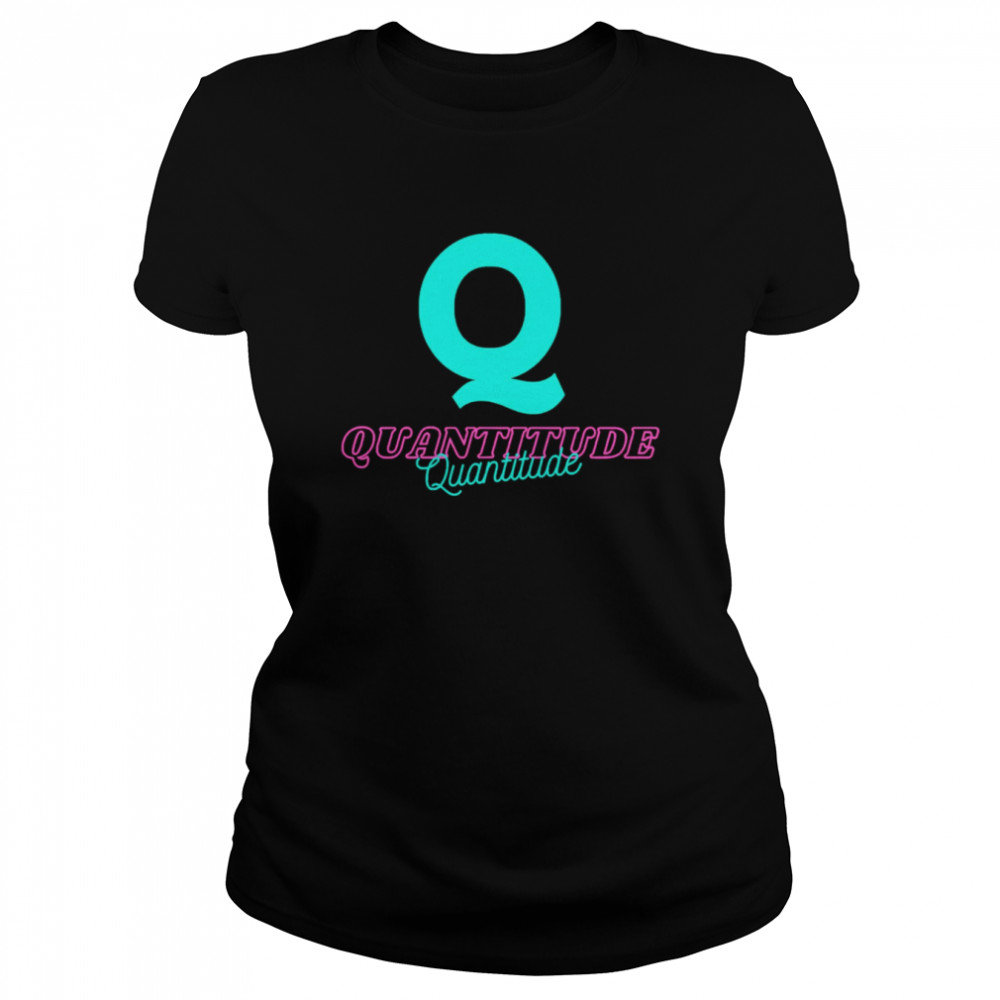 quantitude neon logo shirt classic womens t shirt