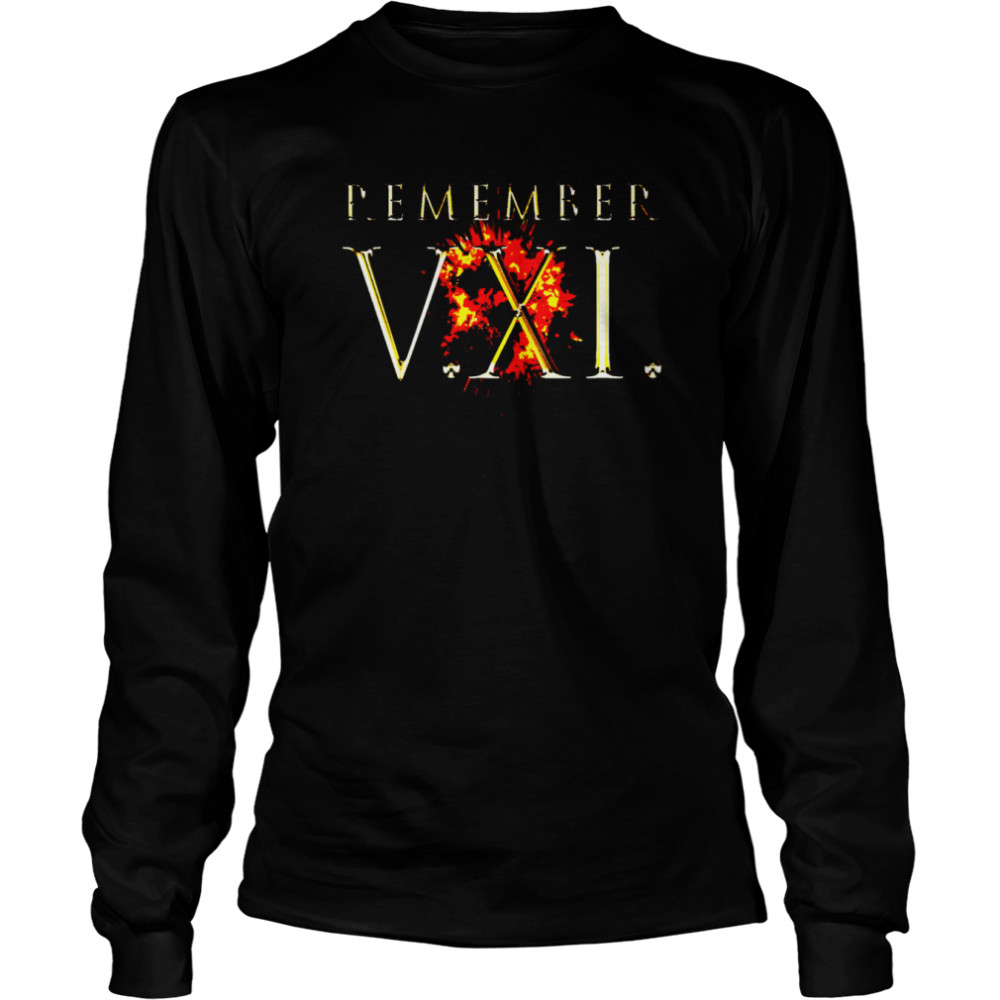 Remember The Fifth Of November Gold Lettering shirt Long Sleeved T-shirt