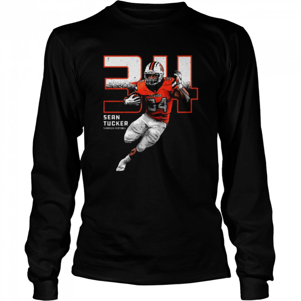 Sean Tucker Syracuse Outline Front & Neck  Long Sleeved T-shirt