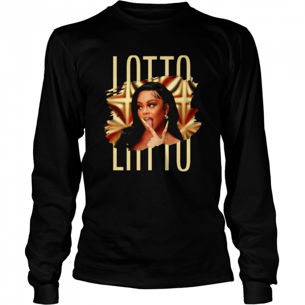 Sexy Latto Photo With Text Gold shirt Long Sleeved T-shirt