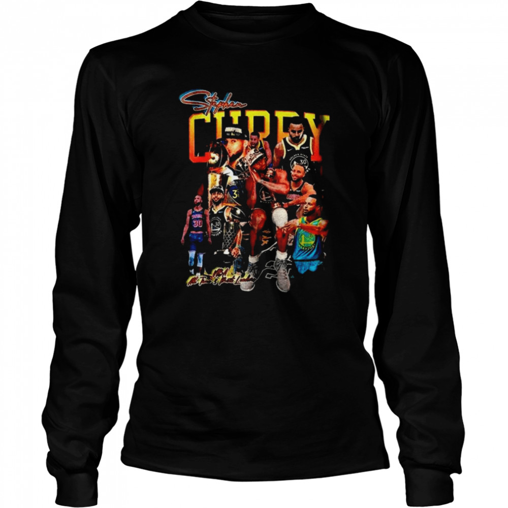 Stephen Curry Vintage 90s Bootleg Warrior Finals MVP Champions Basketball  Long Sleeved T-shirt