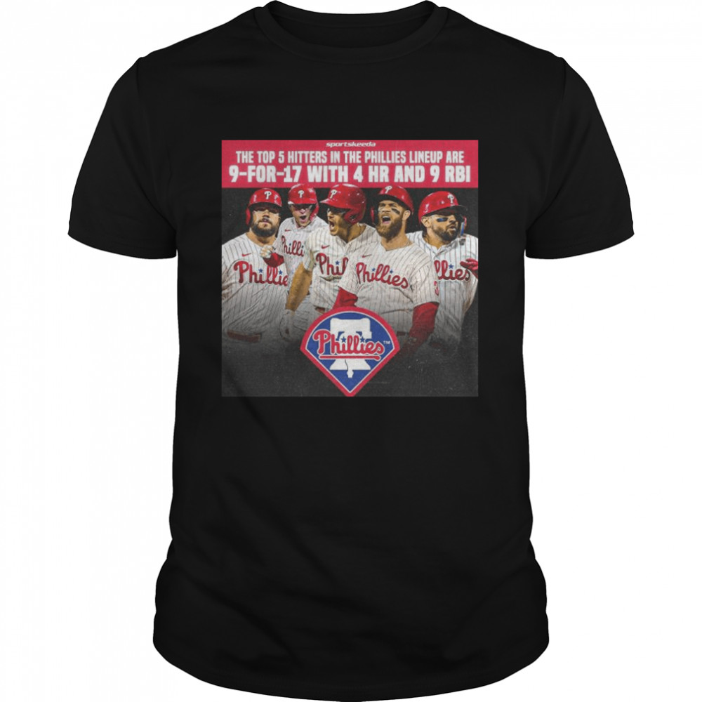 The Top 5 Hitters In The Phillies Lineup Are 9-For-17 With 4 HR And 9 RBI 2022  Classic Men's T-shirt