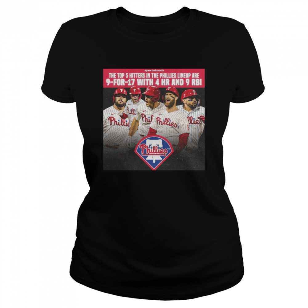 The Top 5 Hitters In The Phillies Lineup Are 9-For-17 With 4 HR And 9 RBI 2022  Classic Women's T-shirt
