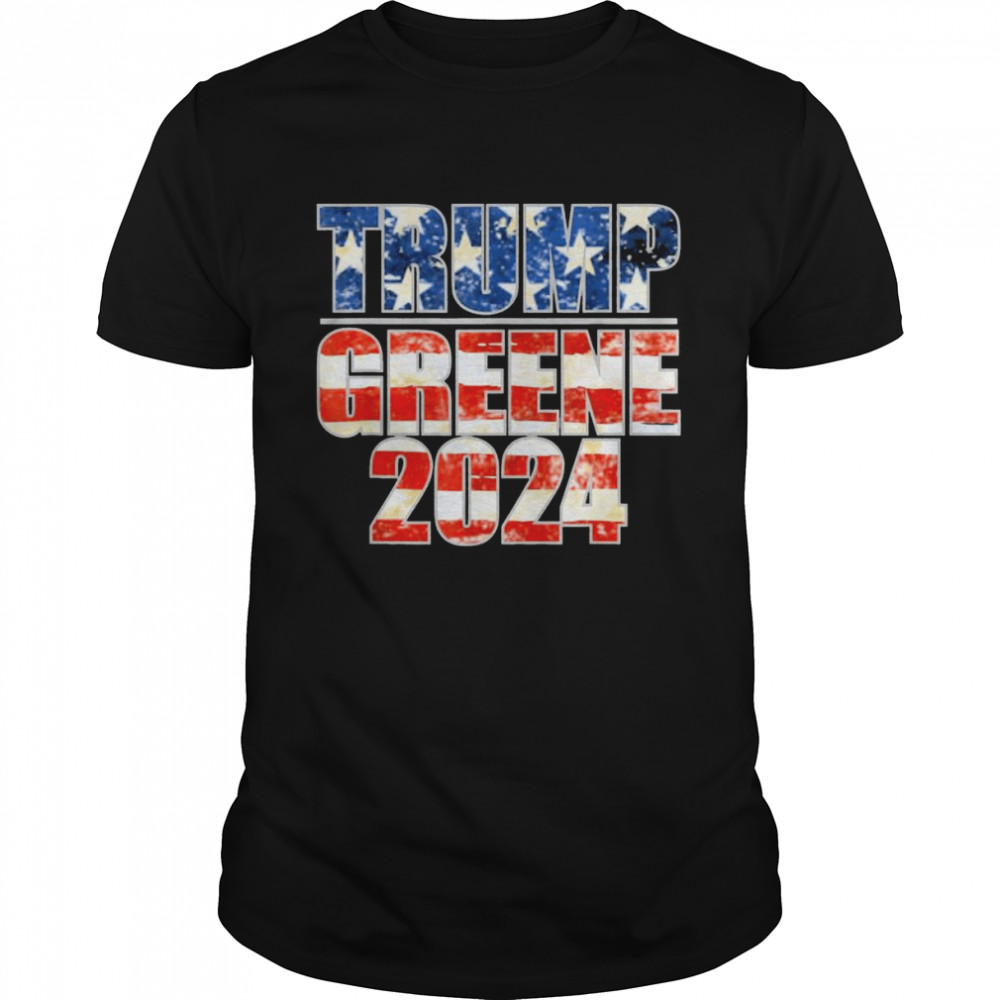 Trump Greene 2024 GOP MAGA Republican American Flag Tee  Classic Men's T-shirt