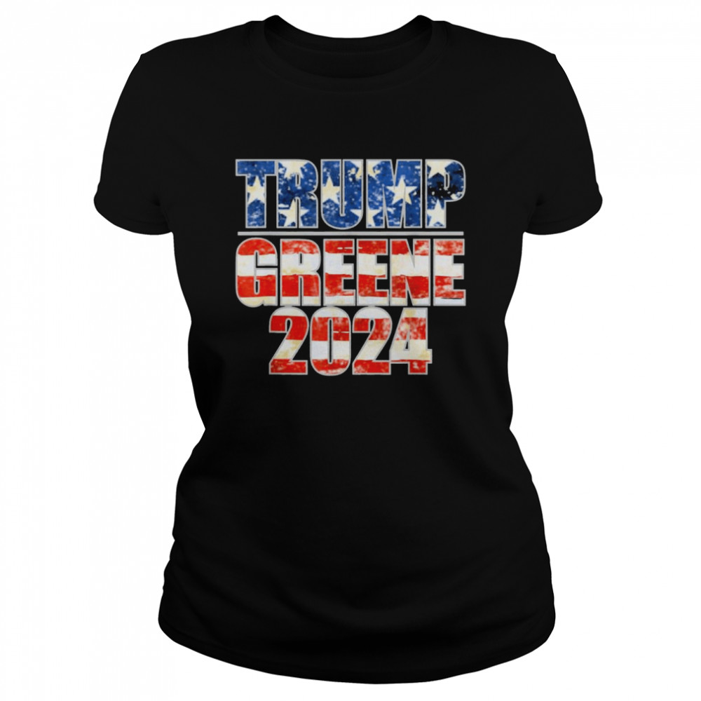 trump greene 2024 gop maga republican american flag tee classic womens t shirt