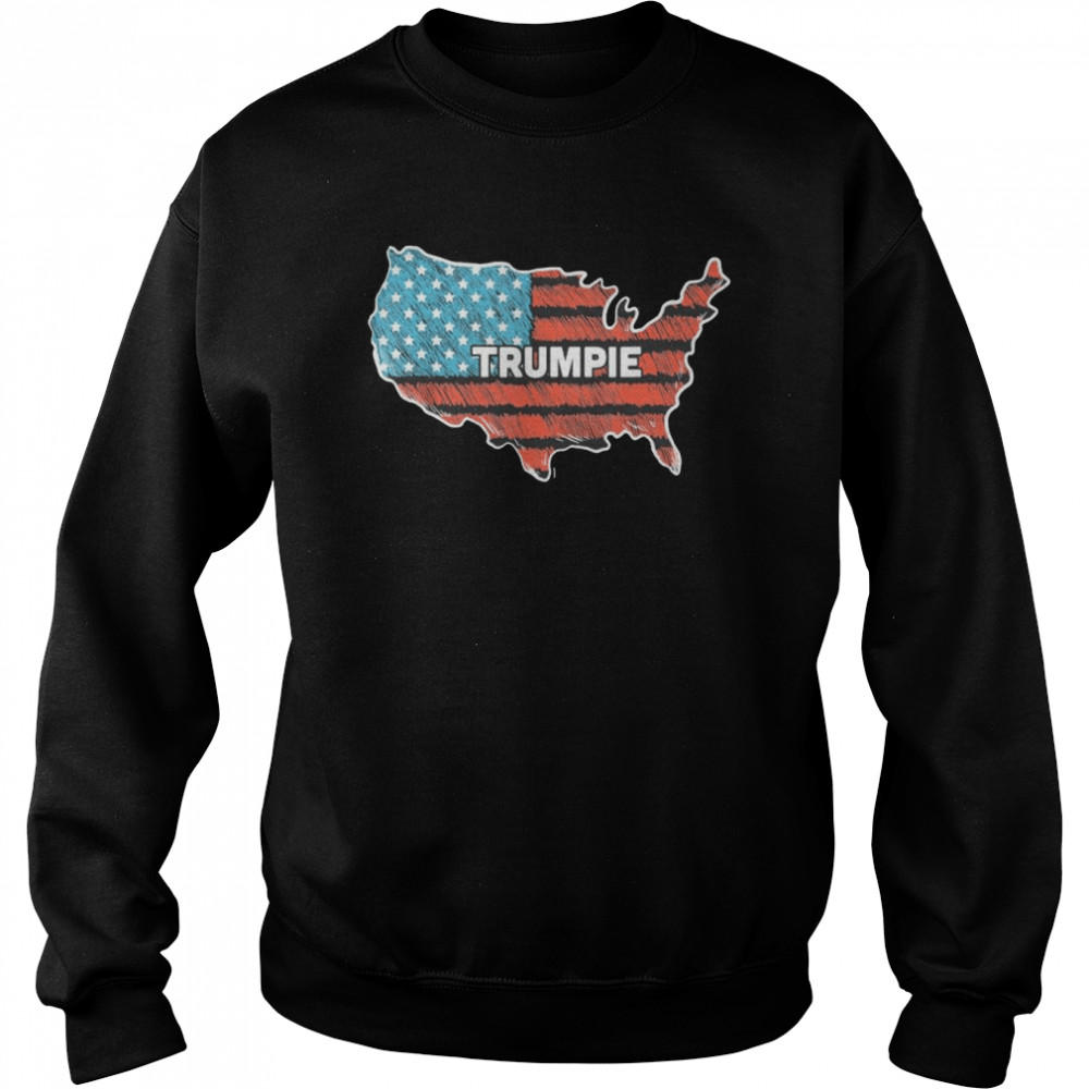 Trumpie Anti Biden Sucks Democrat Distressed American Flag Tee  Unisex Sweatshirt
