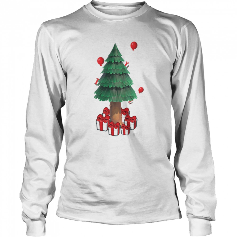 Acnh Xmas Tree And Presents Animal Crossing Christmas shirt Long Sleeved T-shirt