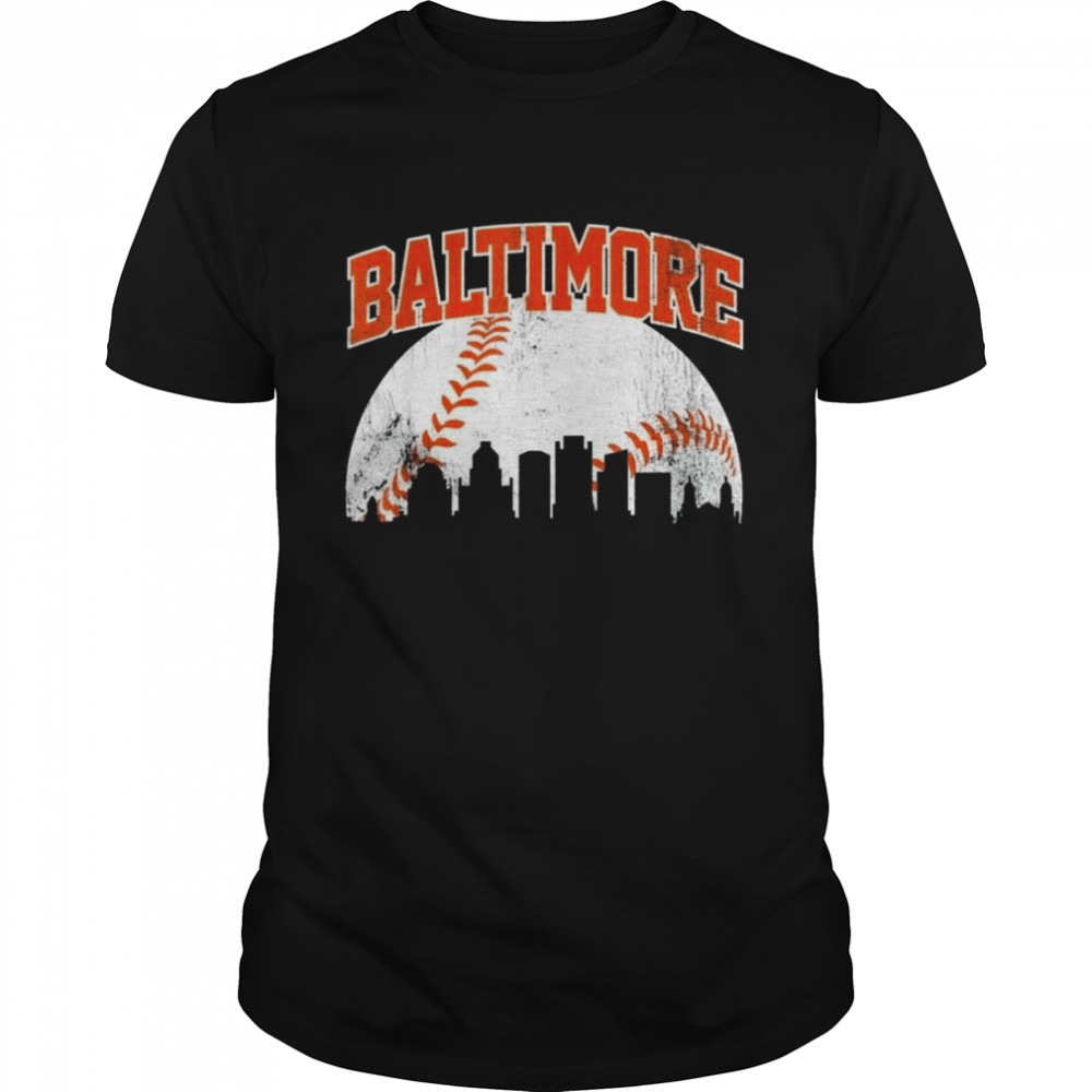 Baltimore Baseball Skyline City Gameday Retro Vintage USA Vintage 2022 Classic Men's T-shirt