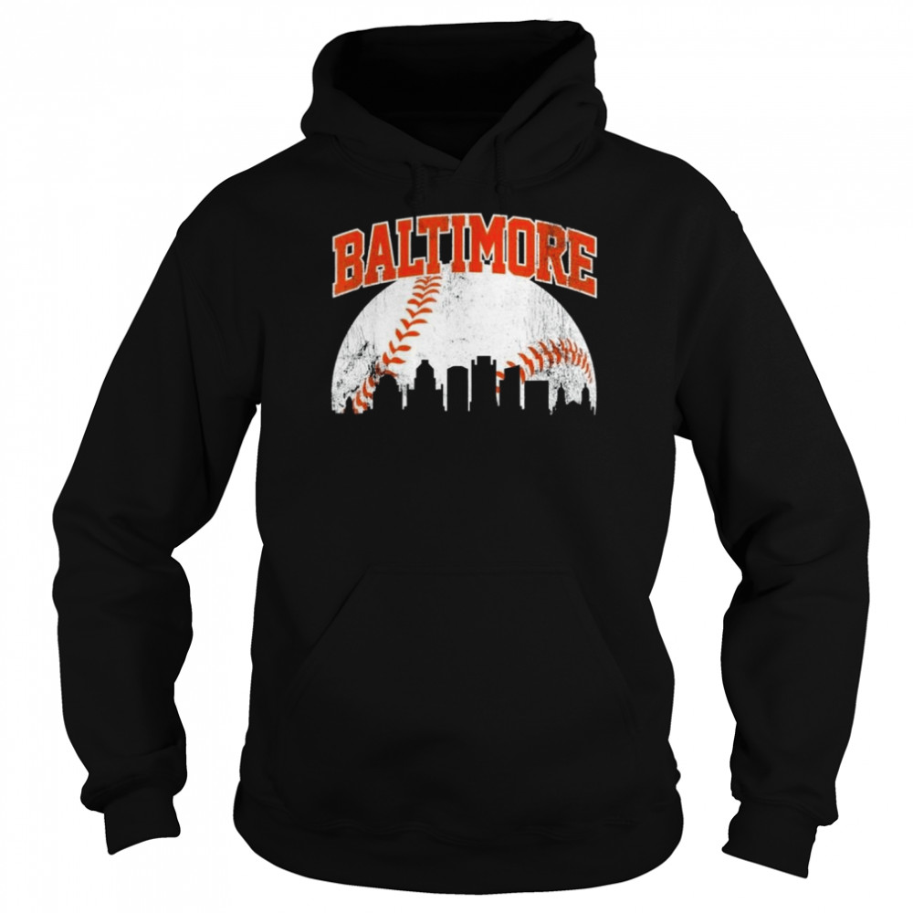 Baltimore Baseball Skyline City Gameday Retro Vintage USA Vintage 2022 Unisex Hoodie