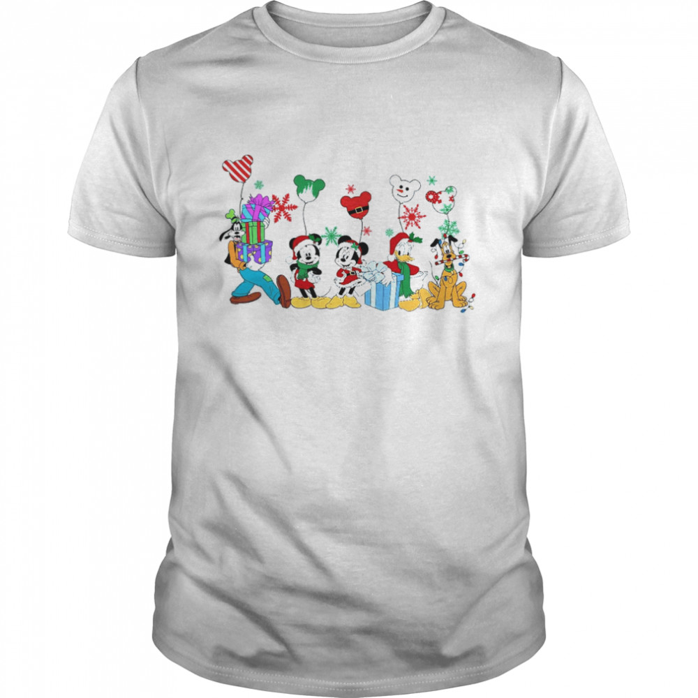 Disney Mickey and Friends Christmas Gift Balloon shirt