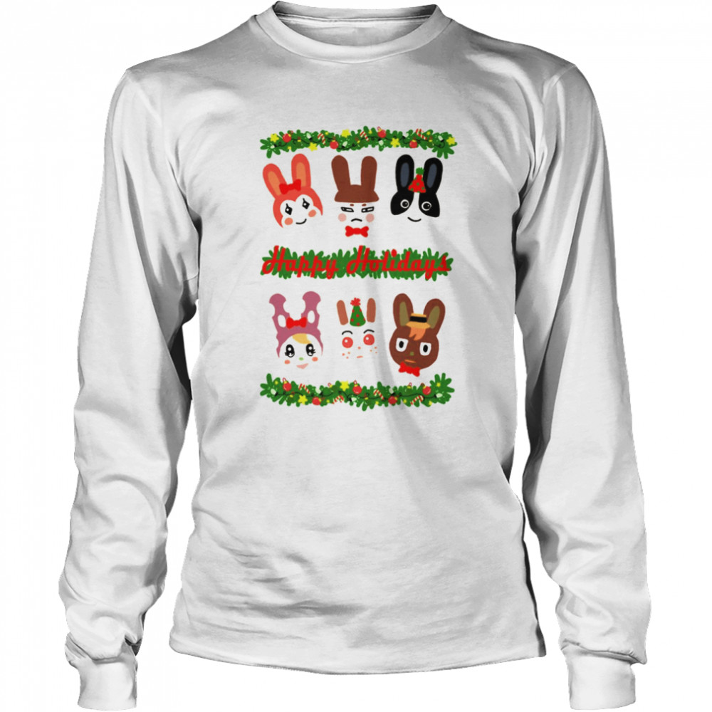 Happy Holidays Animal Crossing Christmas shirt Long Sleeved T-shirt